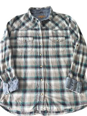 Jachs Girlfriend XL Western Plaid Snap-Front Shirt